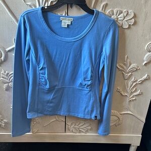 Royal Robbins Sky Blue Long Sleeve Scoop Neck Top